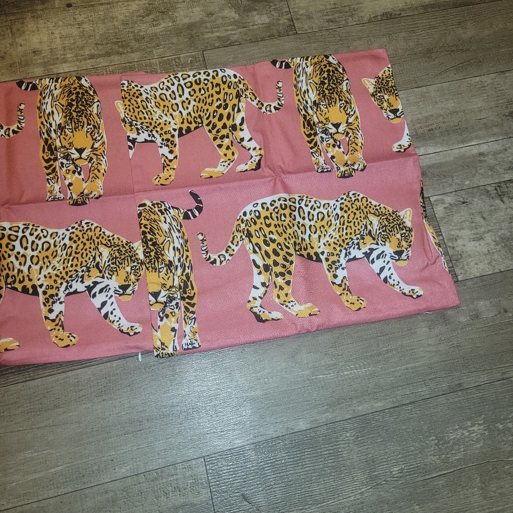 Pink Leopard Print Pillow Covers Set Of 2
